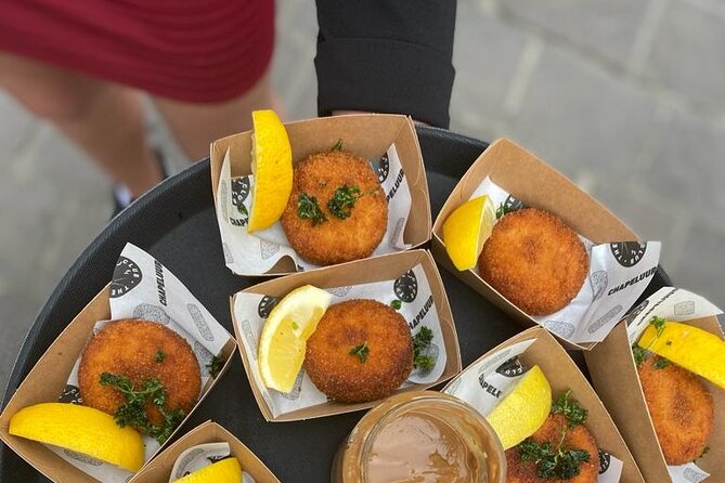 Ghent Food & Drink Tasting Tour with Local Specialties - Savory stops: croquettes, beignets, ham, pickles, and mustard