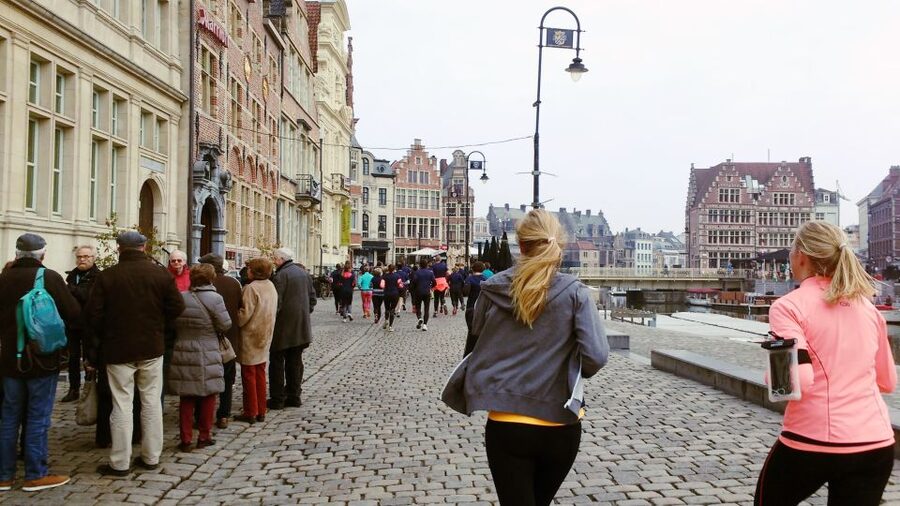 Ghent Running and Sightseeing Tour - Korenlei and Graslei: the Middle Age riverfront that shaped Ghent